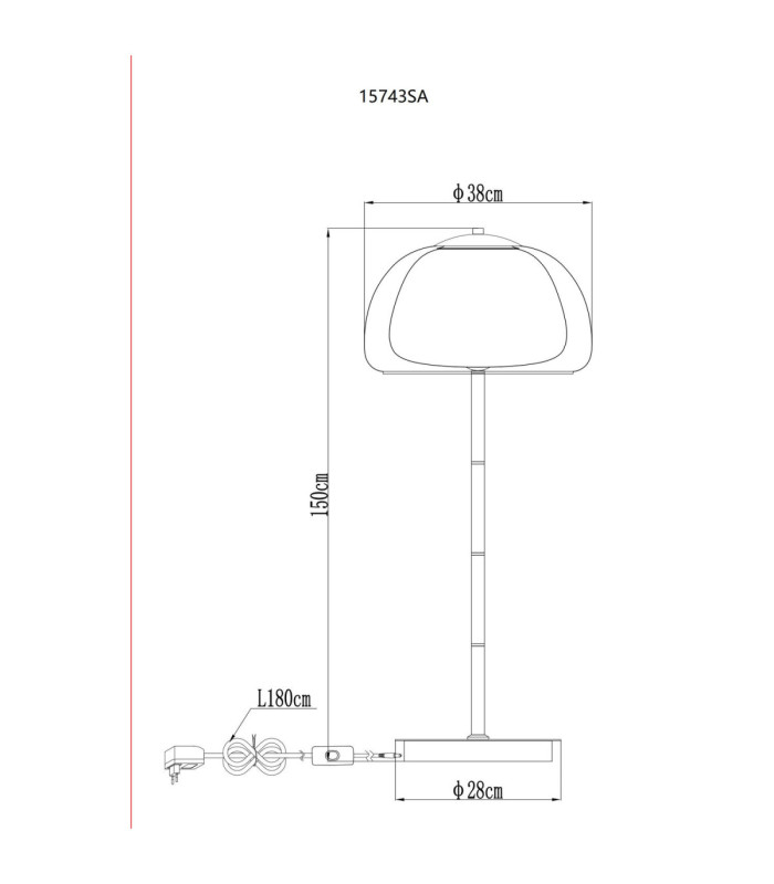 Avila Integrated LED Floor Lamp Gold Colours Brushed 2700-6500K-13