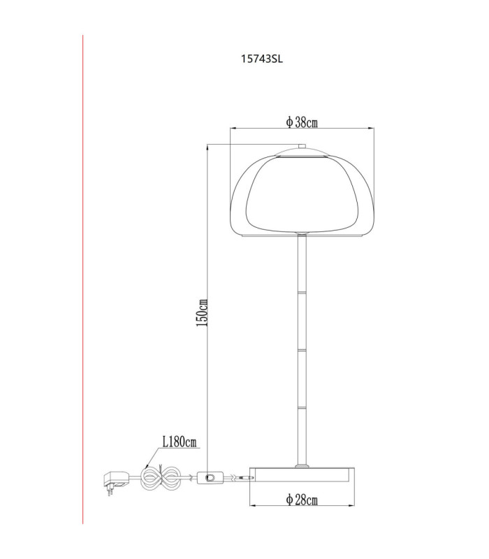 Avila Integrated LED Floor Lamp Gunmetal 2700-6500K-12
