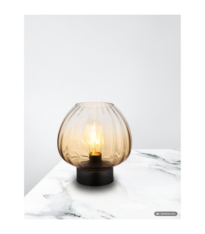 Solveig Table Lamp Amber Glass 1x E27-4