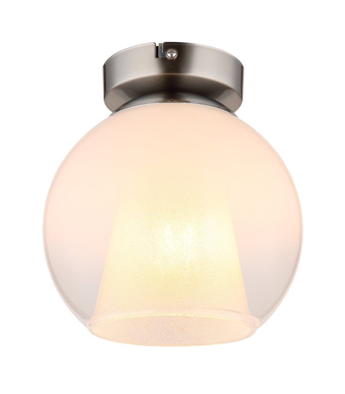 Barry Bowl Semi Flush Ceiling Light Matt Nickel 1x E27-1