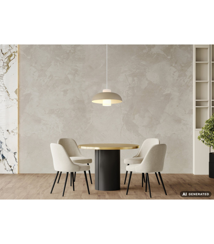 Lowe Dome Pendant Ceiling Light Matt Sand Colour  1x E27-4
