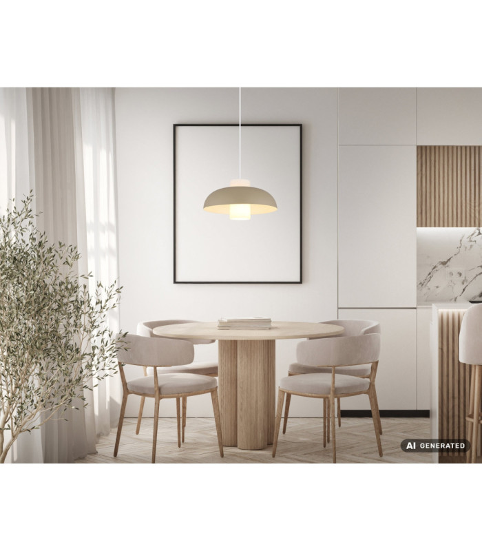 Lowe Dome Pendant Ceiling Light Matt Sand Colour  1x E27-5