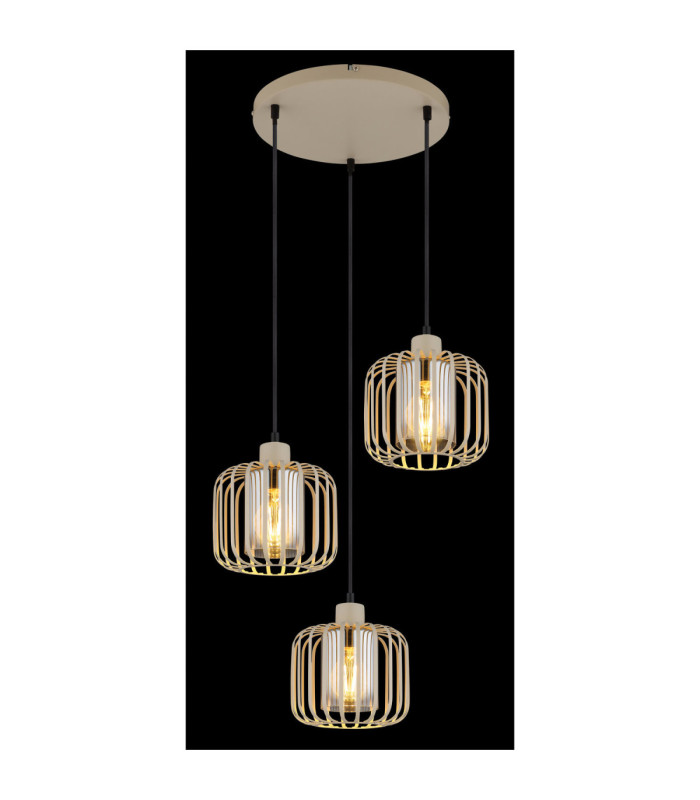 Alfred Cluster Pendant Ceiling Light Matt Sand Colour  3x E27-4
