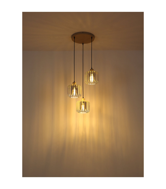 Alfred Cluster Pendant Ceiling Light Matt Sand Colour  3x E27-5