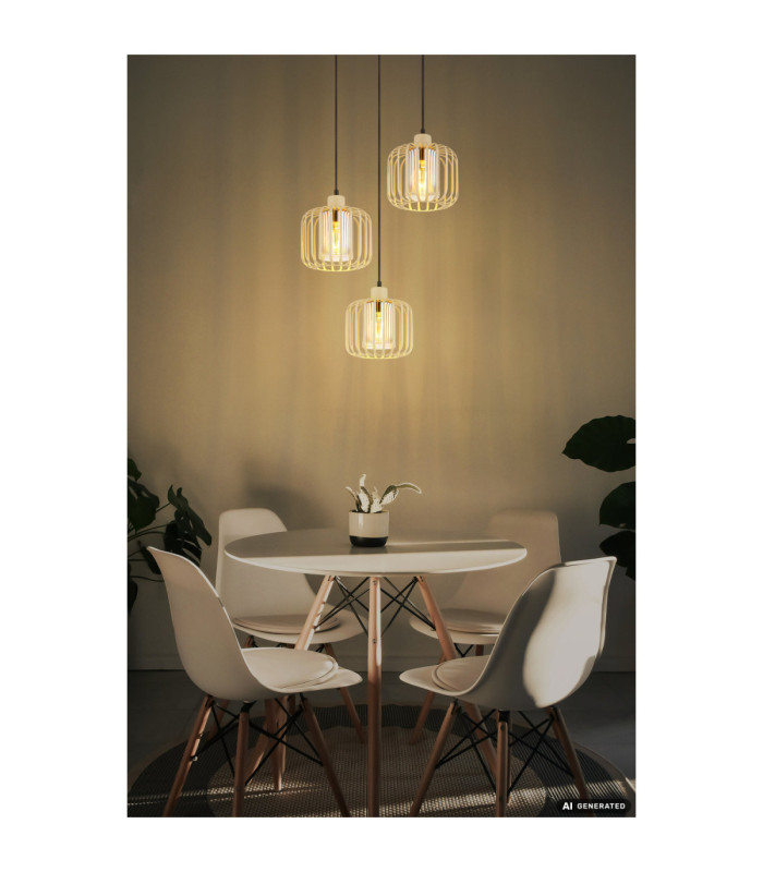 Alfred Cluster Pendant Ceiling Light Matt Sand Colour  3x E27-6