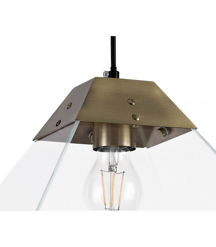Dome Ceiling Pendant Large, E27, Antique Brass - 6