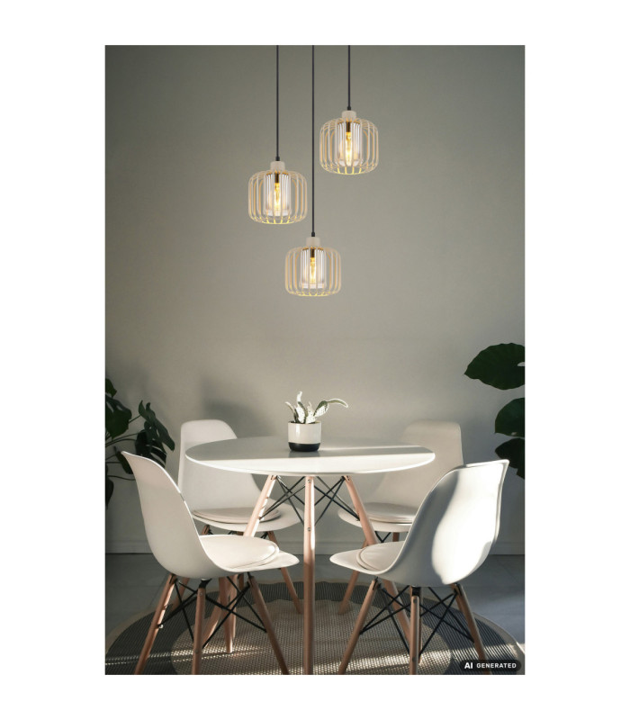 Alfred Cluster Pendant Ceiling Light Matt Sand Colour  3x E27-7