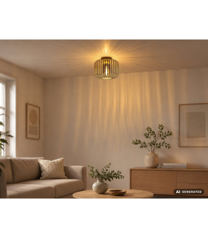 Alfred Semi Flush Ceiling Light Matt Sand Colour  1x E27-6