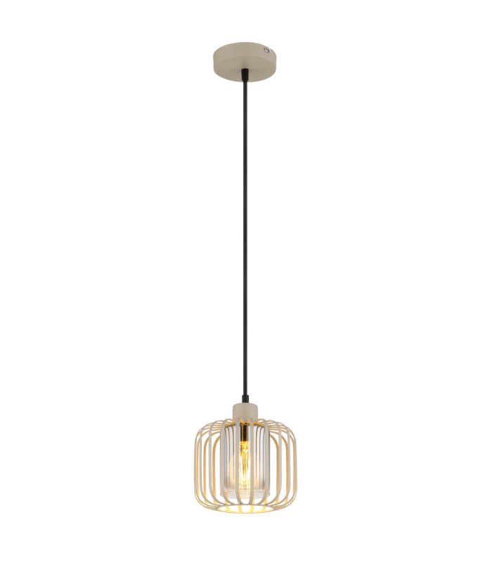 Alfred Wire Frame Pendant Ceiling Light Matt Sand Colour  1x E27-1