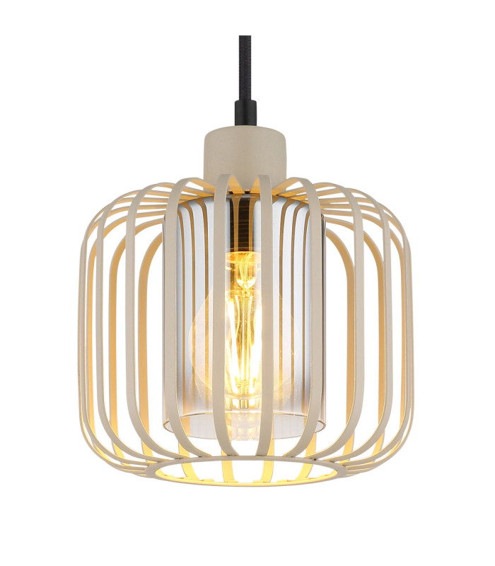 Alfred Wire Frame Pendant Ceiling Light Matt Sand Colour  1x E27-3