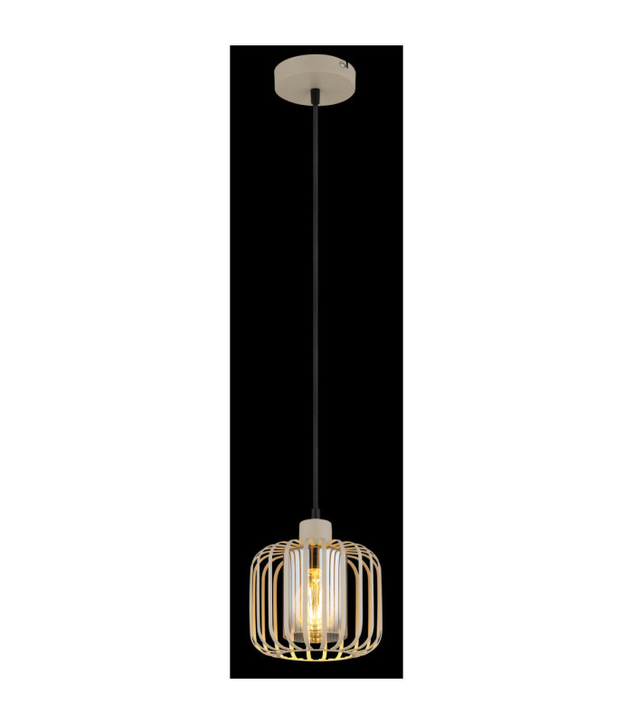 Alfred Wire Frame Pendant Ceiling Light Matt Sand Colour  1x E27-4