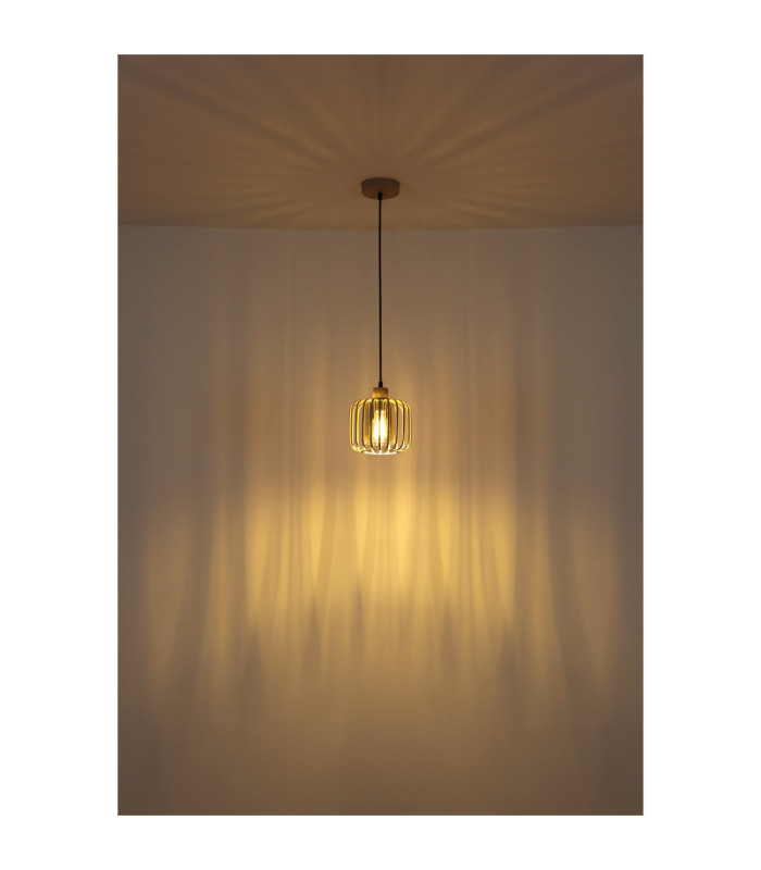 Alfred Wire Frame Pendant Ceiling Light Matt Sand Colour  1x E27-5