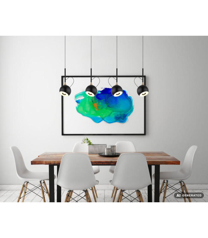 Donovan Integrated LED Bar Pendant Ceiling Light Matt Black 3000K-6