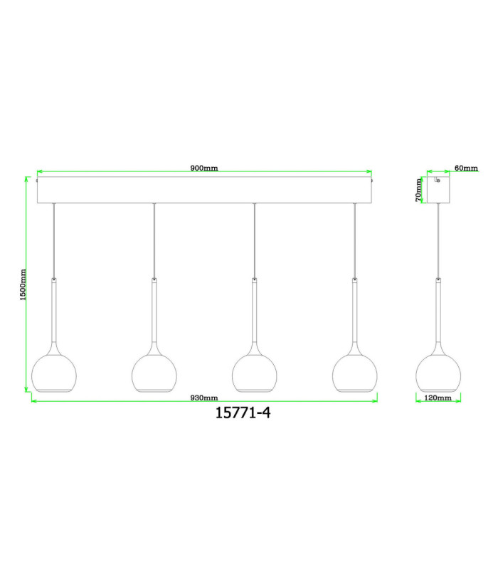 Donovan Integrated LED Bar Pendant Ceiling Light Matt Black 3000K-7