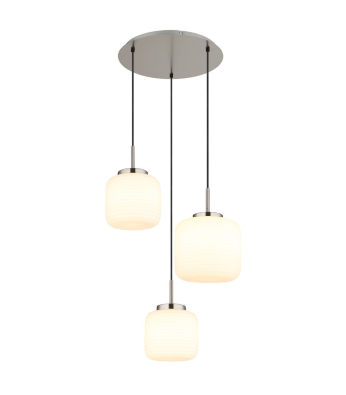 Kladora Cluster Pendant Ceiling Light Matt Nickel 3x E27-1