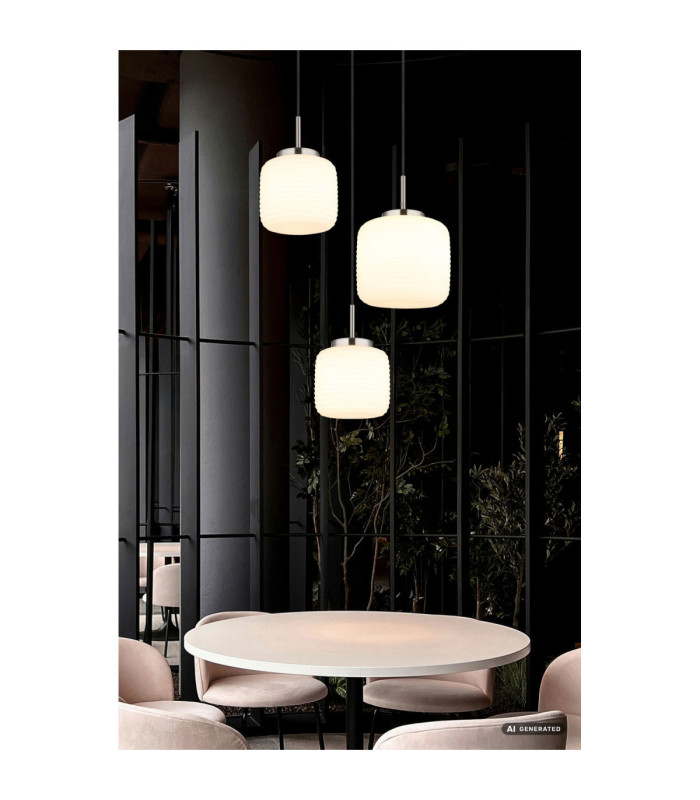 Kladora Cluster Pendant Ceiling Light Matt Nickel 3x E27-5