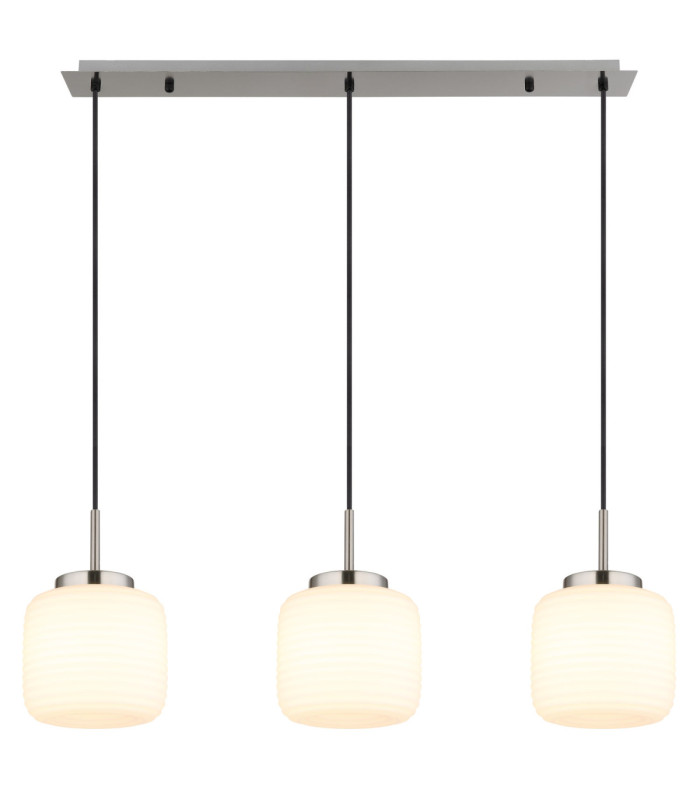 Kladora Bar Pendant Ceiling Light Matt Nickel 3x E27-3