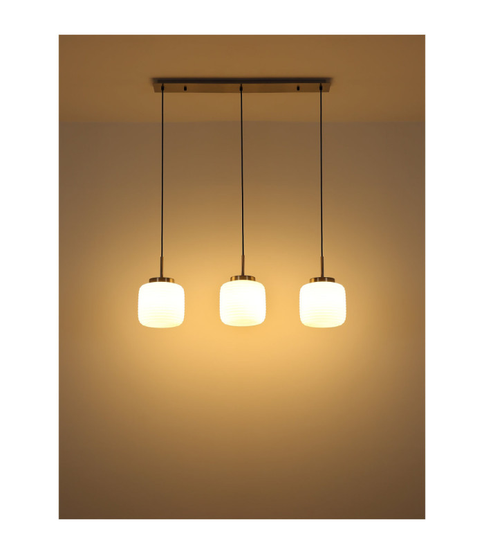 Kladora Bar Pendant Ceiling Light Matt Nickel 3x E27-5