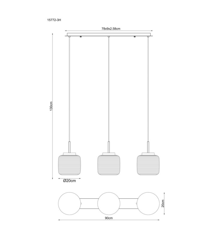 Kladora Bar Pendant Ceiling Light Matt Nickel 3x E27-7