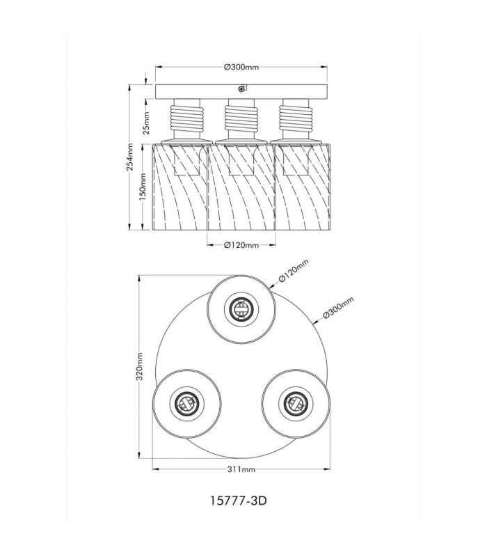 Deckenleuchte Shade Cluster Ceiling Light Matt Black 3x E27-5