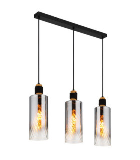 Osborne Bar Pendant Ceiling Light Matt Black 3x E27-1