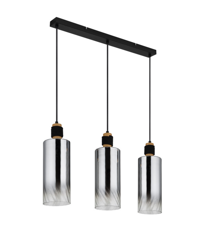 Osborne Bar Pendant Ceiling Light Matt Black 3x E27-2