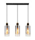 Osborne Bar Pendant Ceiling Light Matt Black 3x E27-3