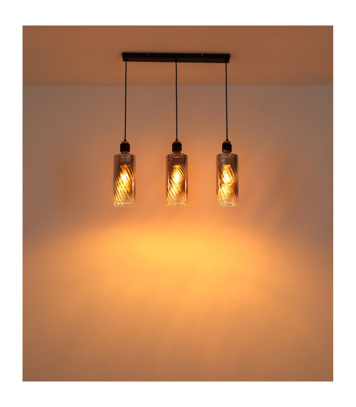Osborne Bar Pendant Ceiling Light Matt Black 3x E27-5