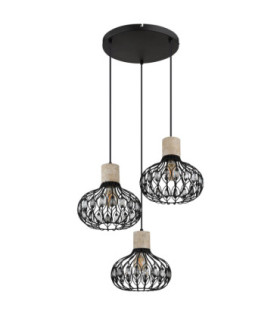 Dorthy Cluster Pendant Ceiling Light Matt Black 3x E27-2