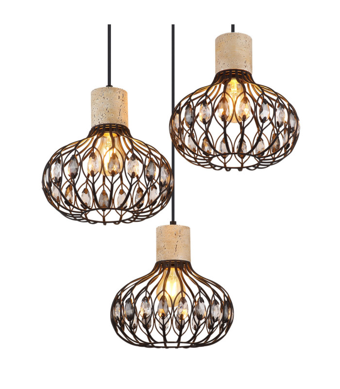 Dorthy Cluster Pendant Ceiling Light Matt Black 3x E27-3