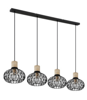 Dorthy Bar Pendant Ceiling Light Matt Black 4x E27-2
