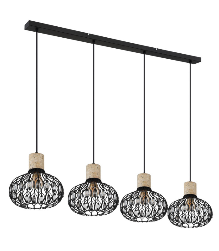 Dorthy Bar Pendant Ceiling Light Matt Black 4x E27-2