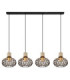 Dorthy Bar Pendant Ceiling Light Matt Black 4x E27-3
