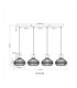 Dorthy Bar Pendant Ceiling Light Matt Black 4x E27-10