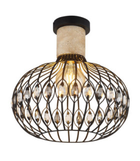 Dorthy Semi Flush Ceiling Light Matt Black 1x E27-1