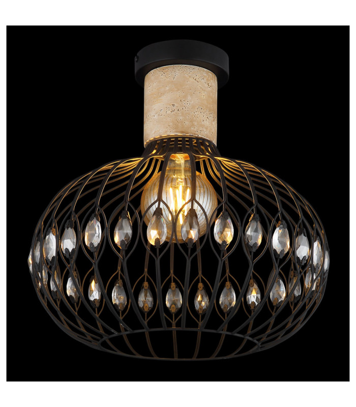 Dorthy Semi Flush Ceiling Light Matt Black 1x E27-3