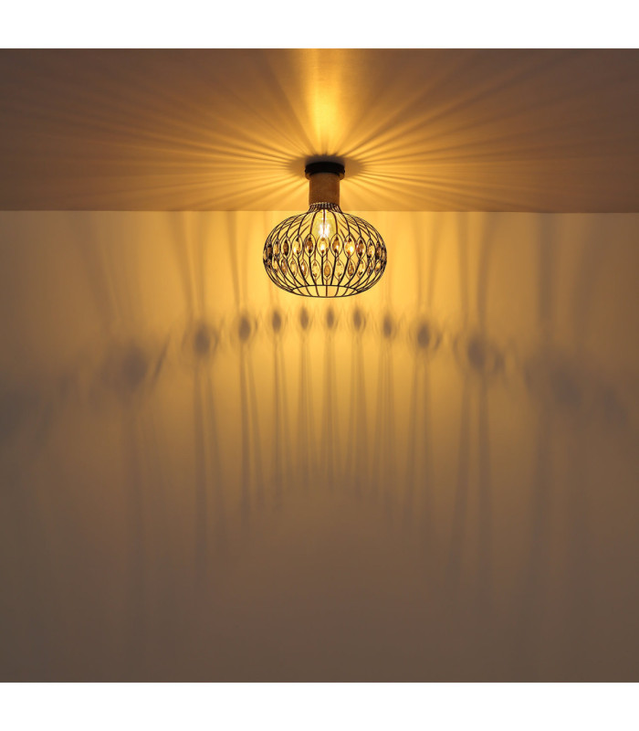 Dorthy Semi Flush Ceiling Light Matt Black 1x E27-4