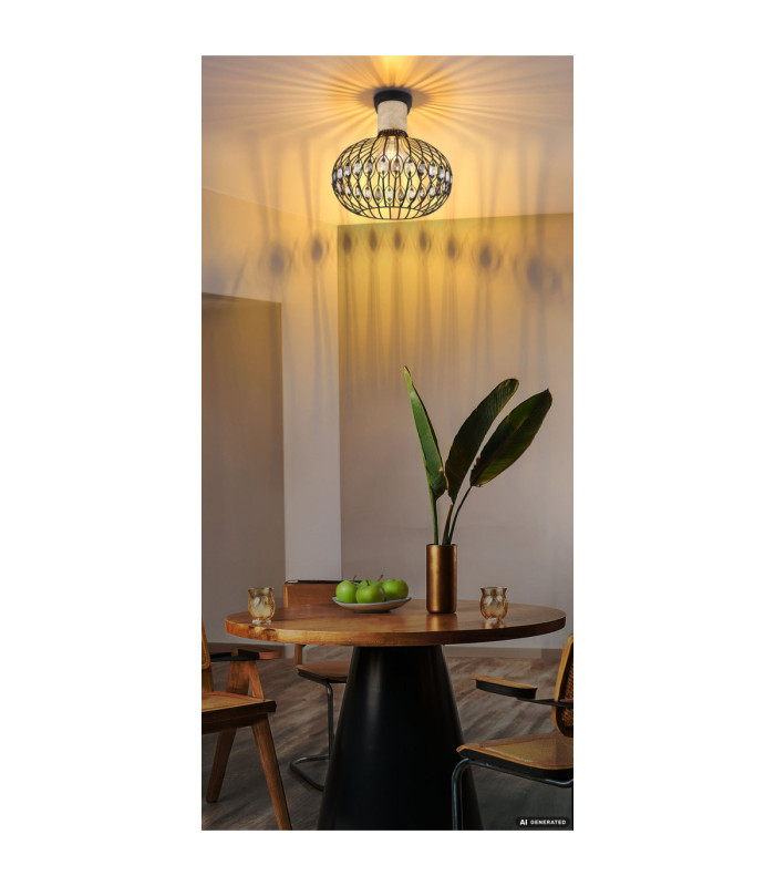 Dorthy Semi Flush Ceiling Light Matt Black 1x E27-6