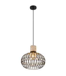 Dorthy Wire Frame Pendant Ceiling Light Matt Black 1x E27-1