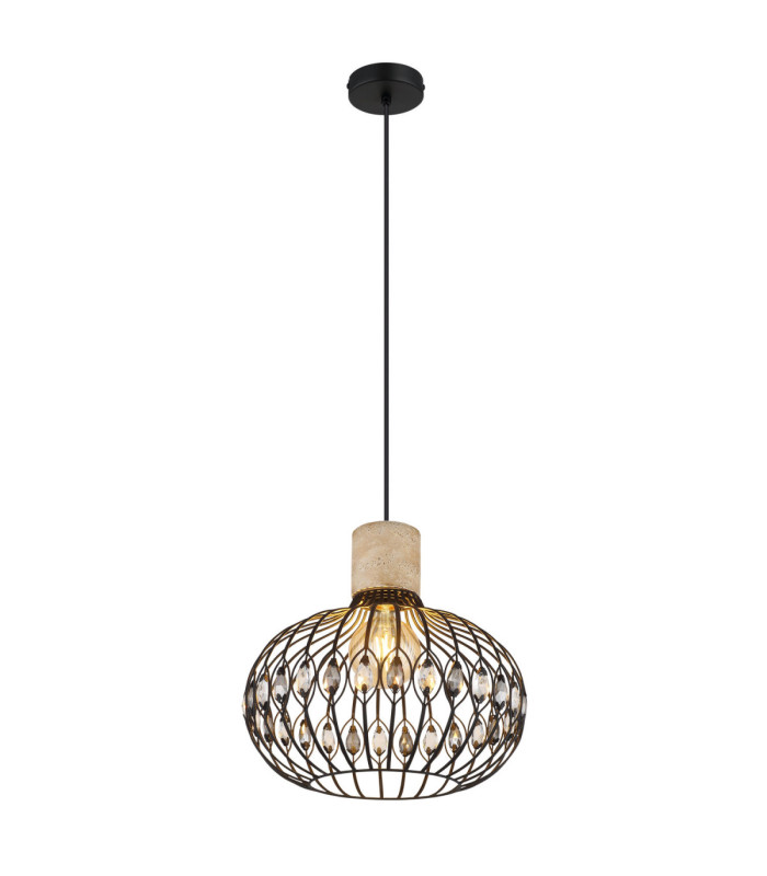 Dorthy Wire Frame Pendant Ceiling Light Matt Black 1x E27-1