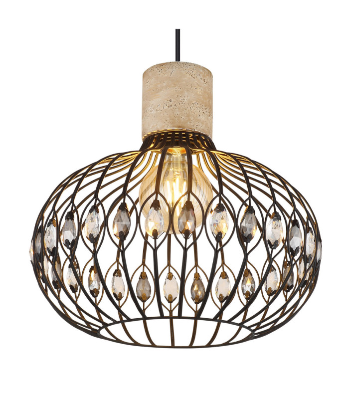 Dorthy Wire Frame Pendant Ceiling Light Matt Black 1x E27-3
