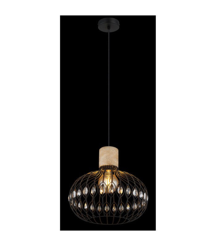 Dorthy Wire Frame Pendant Ceiling Light Matt Black 1x E27-4
