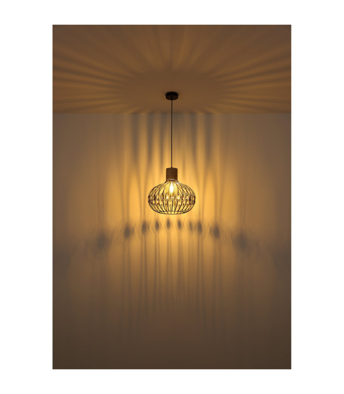 Dorthy Wire Frame Pendant Ceiling Light Matt Black 1x E27-5