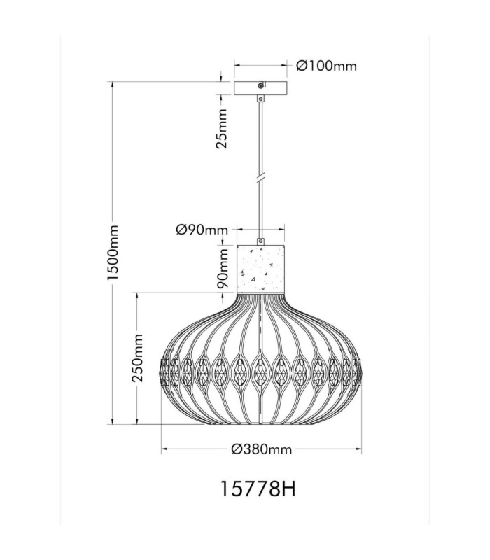 Dorthy Wire Frame Pendant Ceiling Light Matt Black 1x E27-7