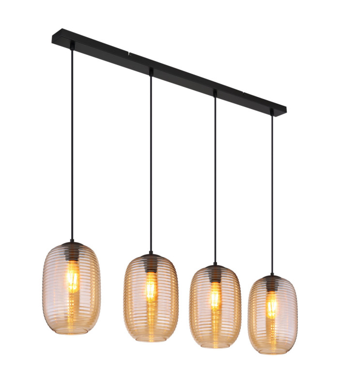 Jefrey Bar Pendant Ceiling Light Matt Black 4x E27-1