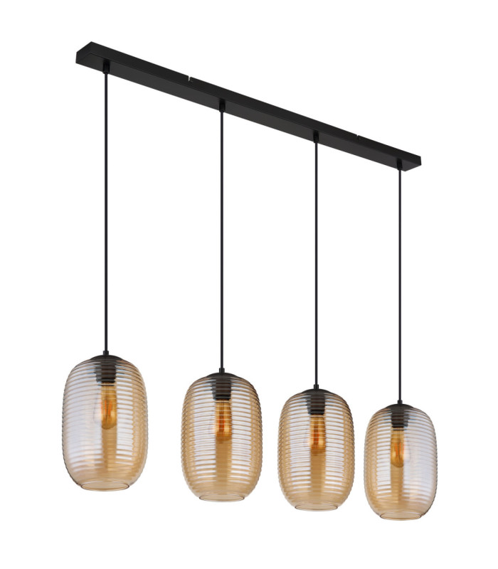 Jefrey Bar Pendant Ceiling Light Matt Black 4x E27-2