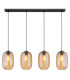 Jefrey Bar Pendant Ceiling Light Matt Black 4x E27-3