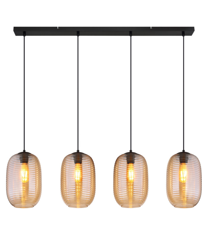 Jefrey Bar Pendant Ceiling Light Matt Black 4x E27-3