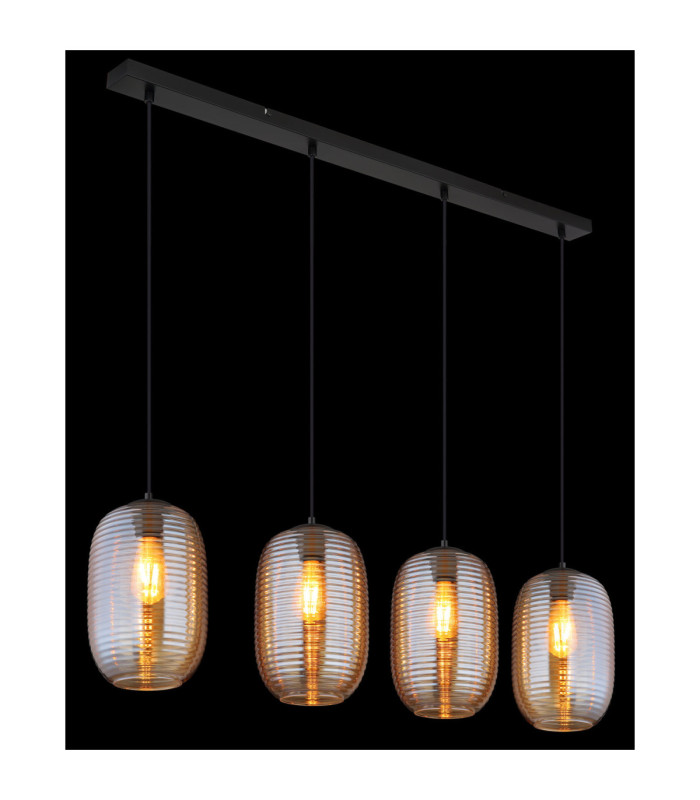 Jefrey Bar Pendant Ceiling Light Matt Black 4x E27-5