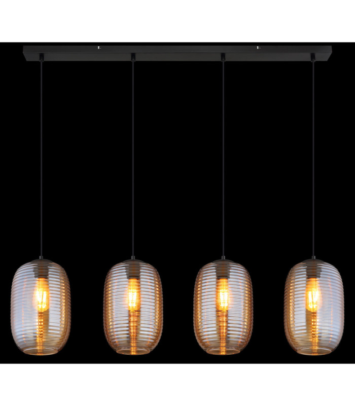 Jefrey Bar Pendant Ceiling Light Matt Black 4x E27-6